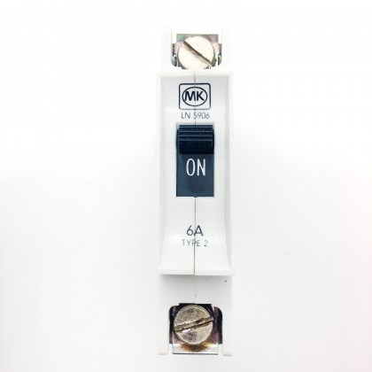 MK Electric LN5906 Early Type 6A 6 Amp MCB Circuit Breaker Type 2